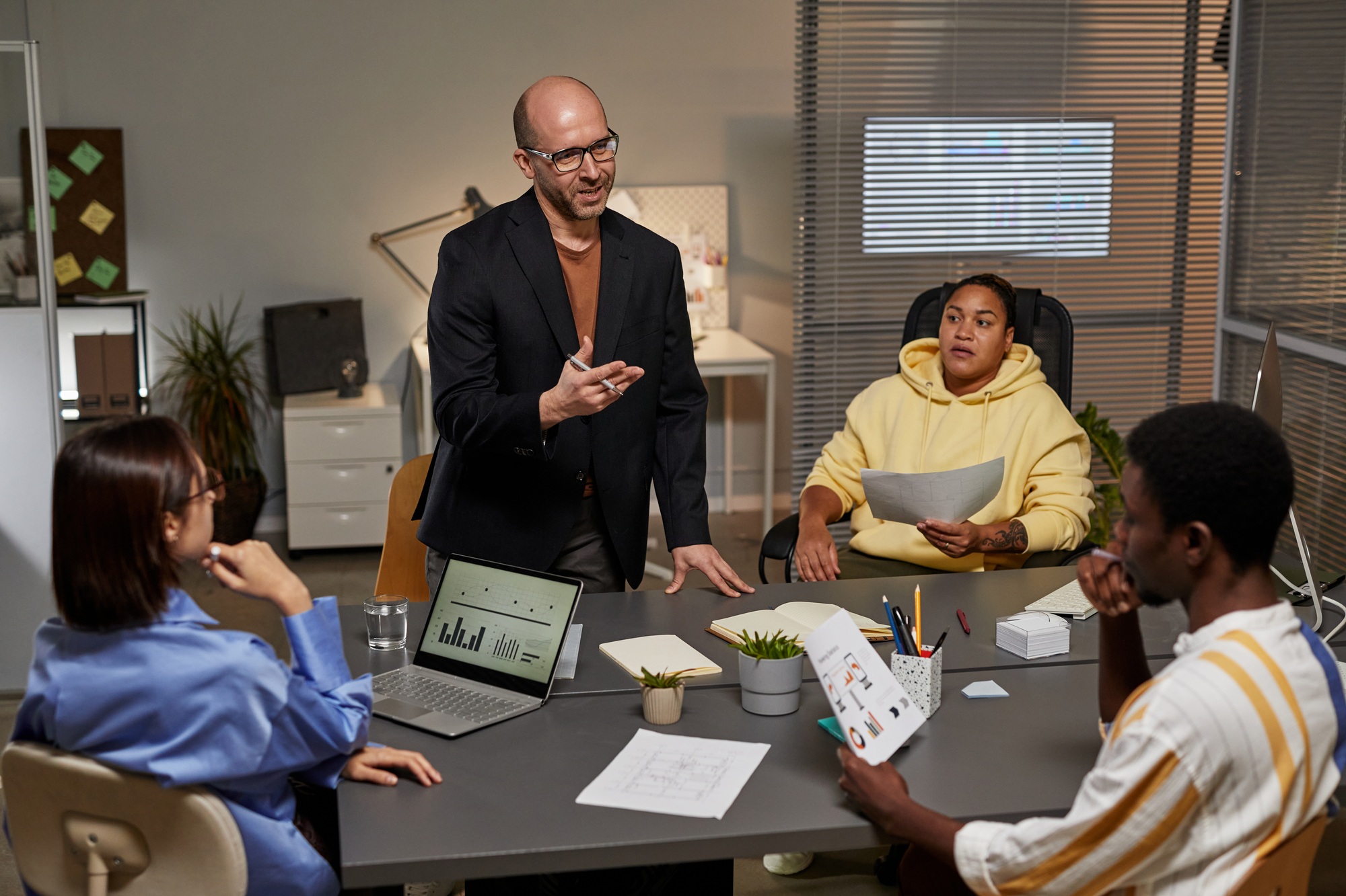 Leader Talking to Business Team